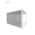 3.6m screen texaline blind for pergola Laevora, 3.6x3.6m and 6x3.6m, grey/white color