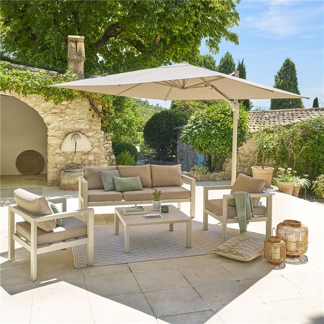 Parasol Lamelhia 3x3m, linen/beige color, H263x300x300cm