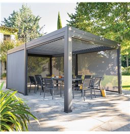 3m rulood pergole Laevora 6x3.6м, kiltkivi hall värv, alumiinium/tekstiliin, H11x236.5x279cm