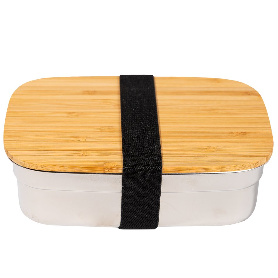 Lunch Box with bamboo/stanless steel 0.8L, H5.5x18x12cm