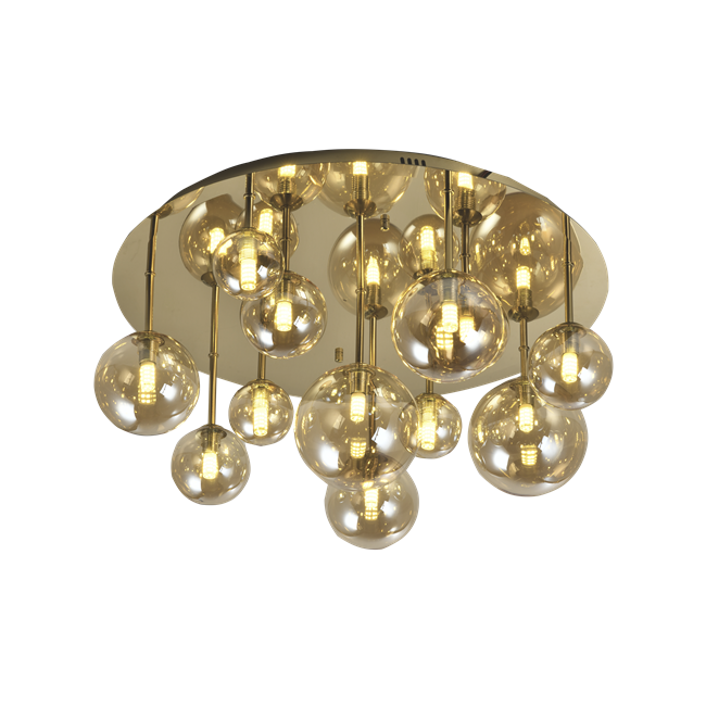 Laelamp Rox, amber/bronze, D60x30cm, G9x12