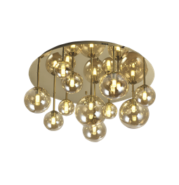 Pendant lamp Rox, amber/bronze, D60x30cm, G9x12