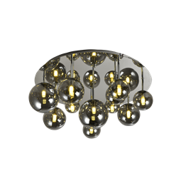 Pendant lamp Rox, smoky/chrom, D60x30cm, G9x12