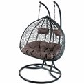 Double hanging chair Couple, brown colour, H200x132x76.5cm