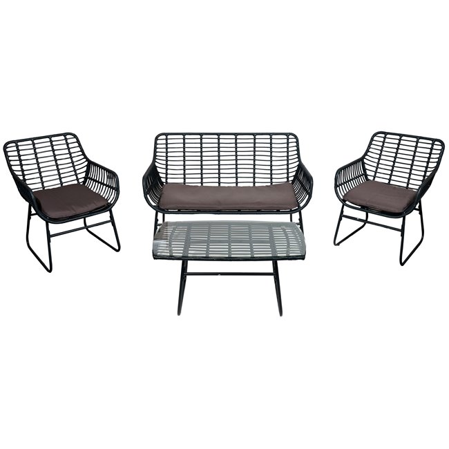 Outdoor furniture set Garden I, for 4 persons, dark grey