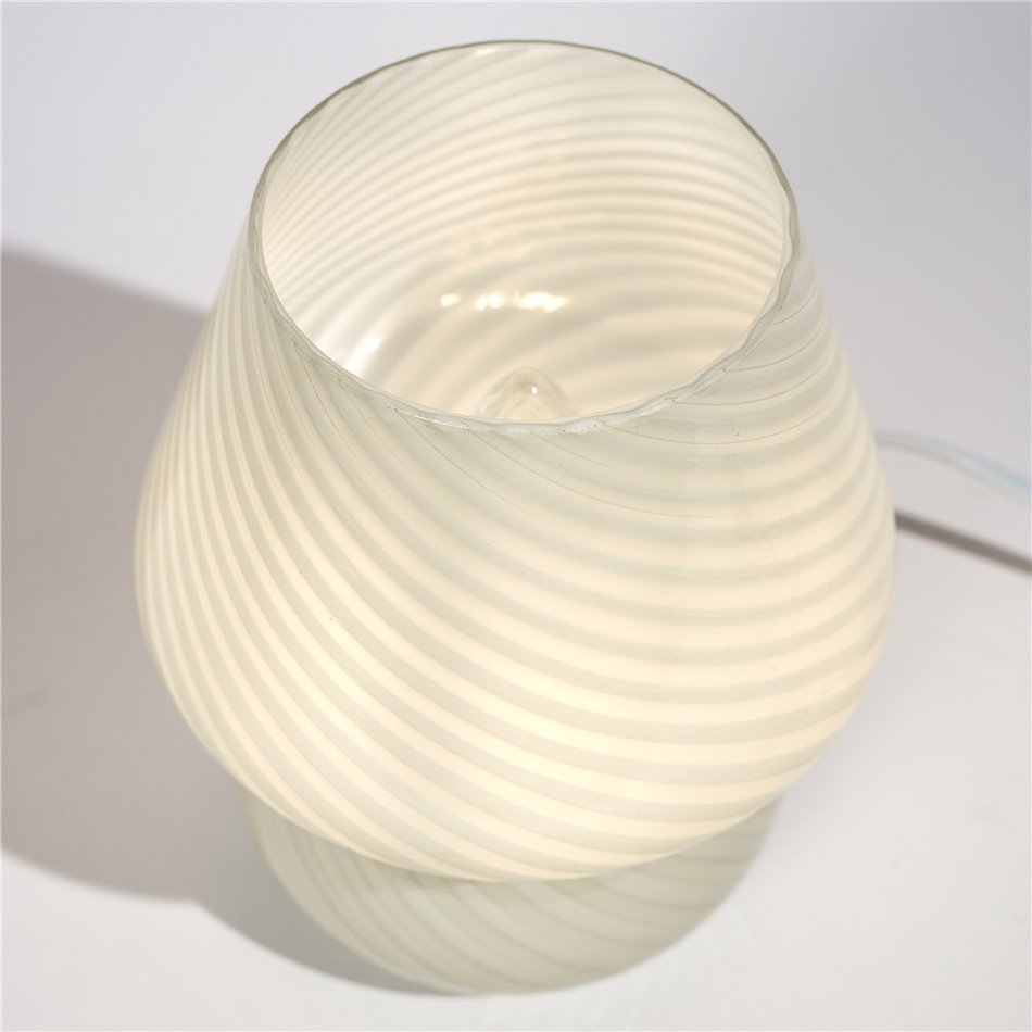 Table lamp Mushroom, green color, H18cm