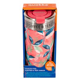 Thermal coffee tumbler Exotic pink, 400ml, H16.3 D7.5cm