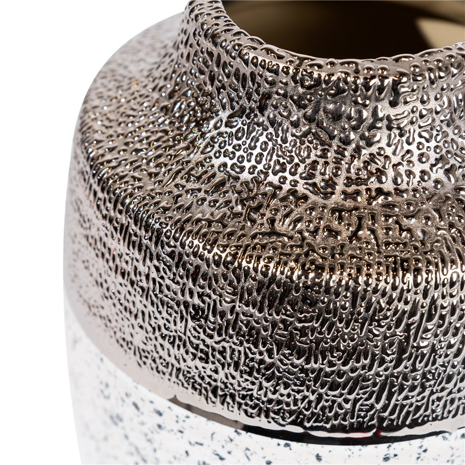 Vaas Turin, keraamika, hõbedane, H20  D16cm