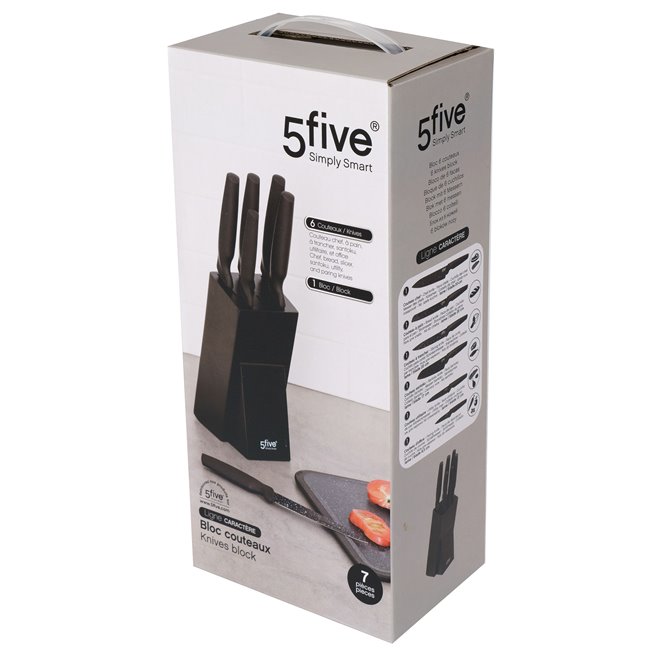 Knives set 6 Caractere, black, 34x10.1x12.5cm