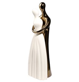 Figurines Couple M, beige/golden, H40x13x10cm