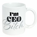 Mug Ceo-Bitch, white color, 8x8x9.5cm, 500ml