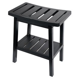 Bamboo bench, black, H46x39,5x25cm