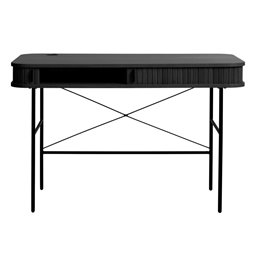 Desk Nola, black oak veneer/MDF, H75x120x60cm