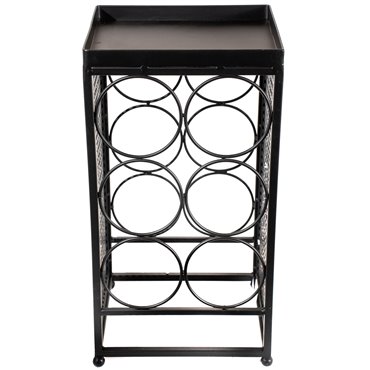 Wine rack Retino, black, metal, 42x23x20cm