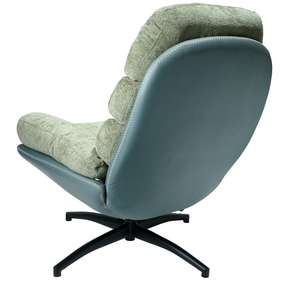 Armchair Vincento with footstool, green 09, 92x79x100cm