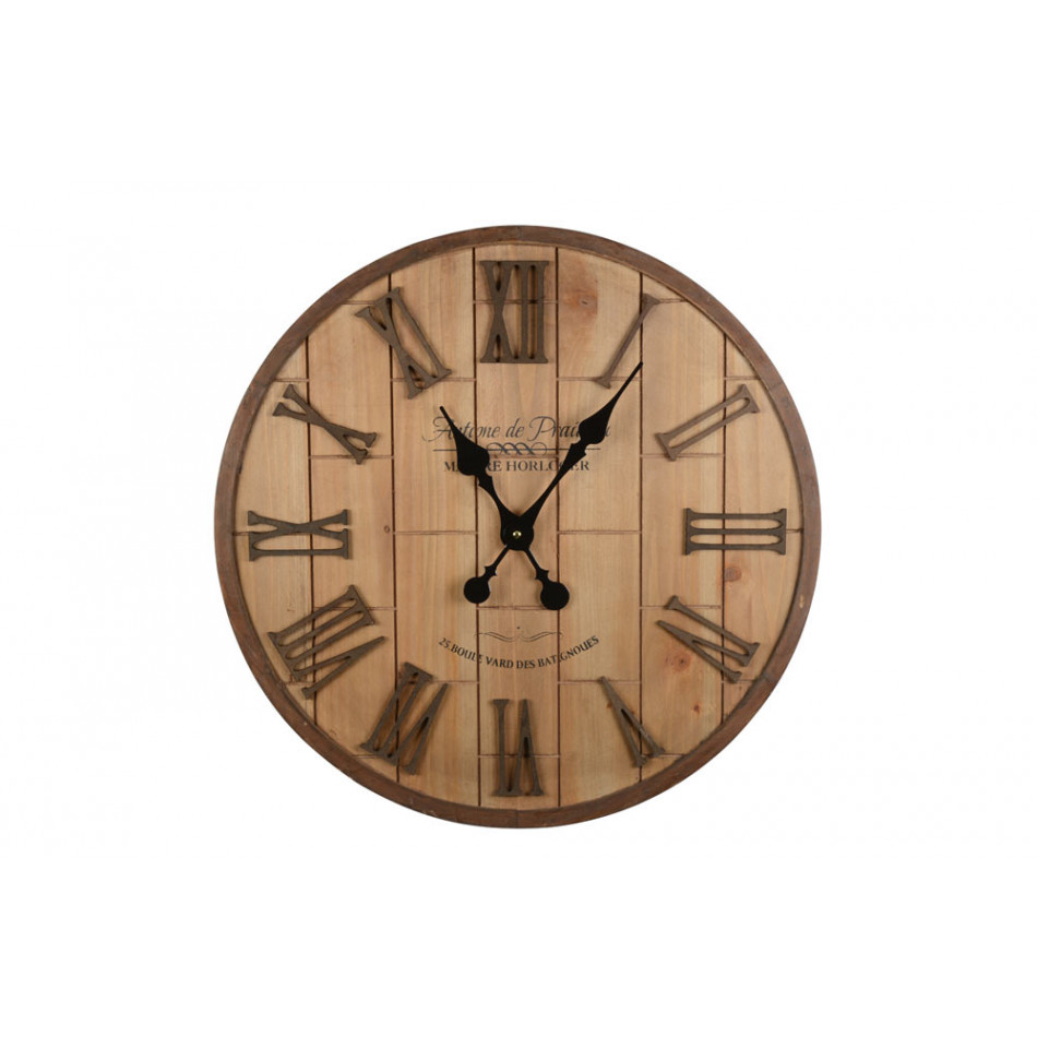 Wall clock Wooden, Ø-60cm