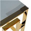 Side table Eisenberg SM, smoke/gold color, H55x40x40cm