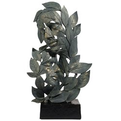 Deco object Pair with leaves, 38.6x22x11.3cm