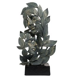 Deco object Pair with leaves, 38.6x22x11.3cm