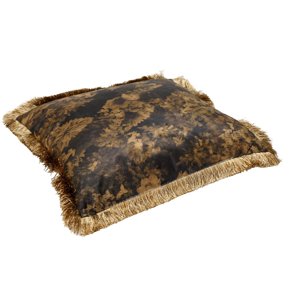 Cushion Flowers Black, 15x45x45cm