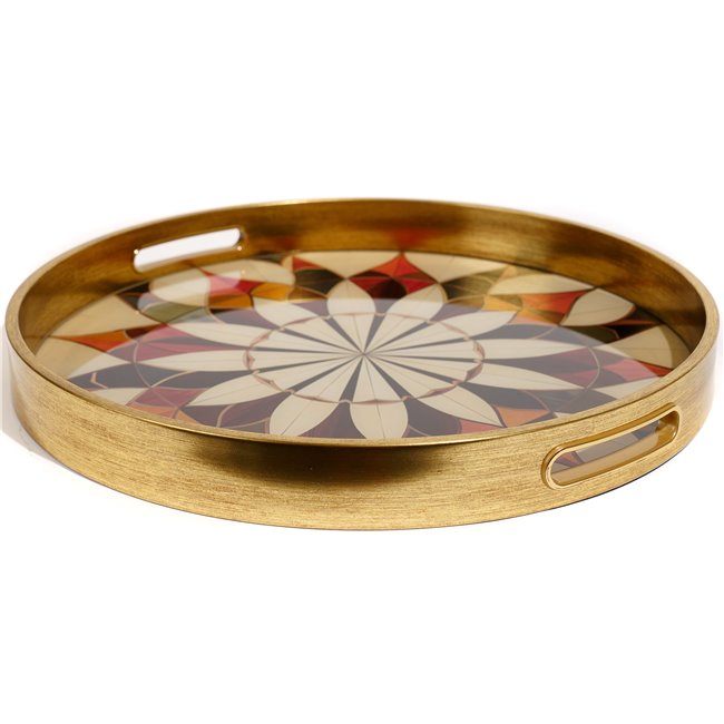 Decorative tray round Furta L, H4 D36.7cm