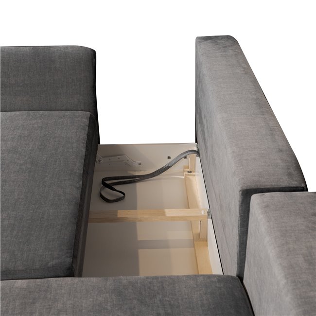 Угловой диван Wemonte R, раскладной, H90x283x181см, высота сиденья 47.5см