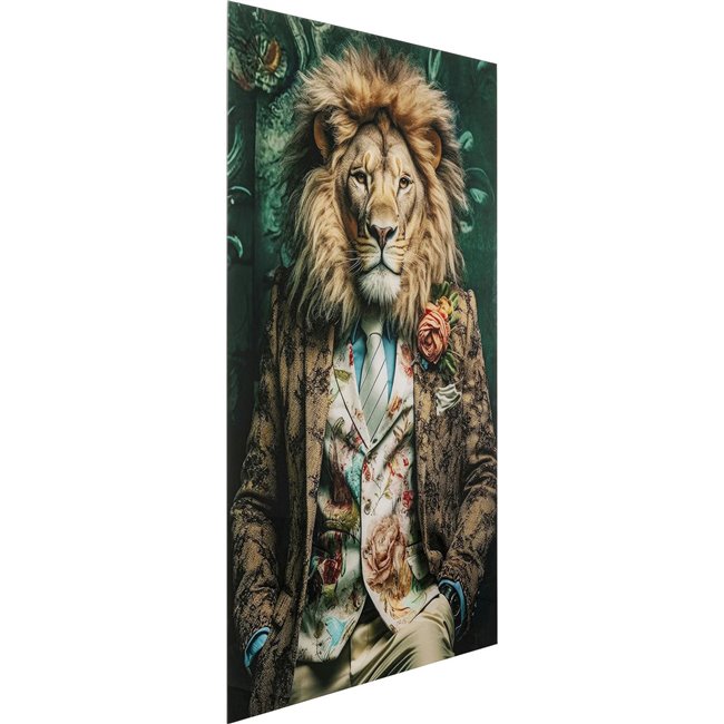 Picture Mister Lion, glass, 150x100cm