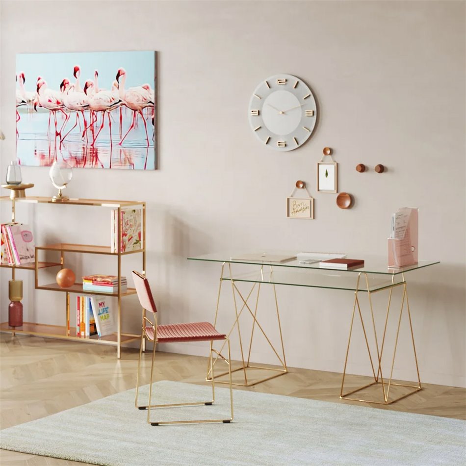 Seinakell Leonardo, valge/ kuldne, D48.5cm