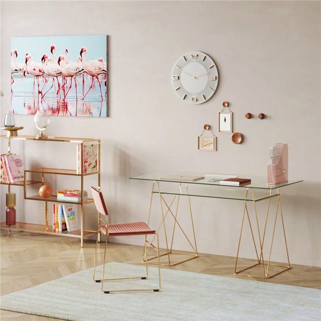 Seinakell Leonardo, valge/ kuldne, D48.5cm