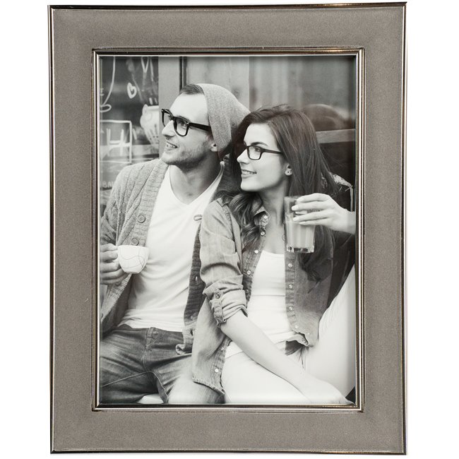 Photo frame Parton I, silver/grey velvet, 15x20cm
