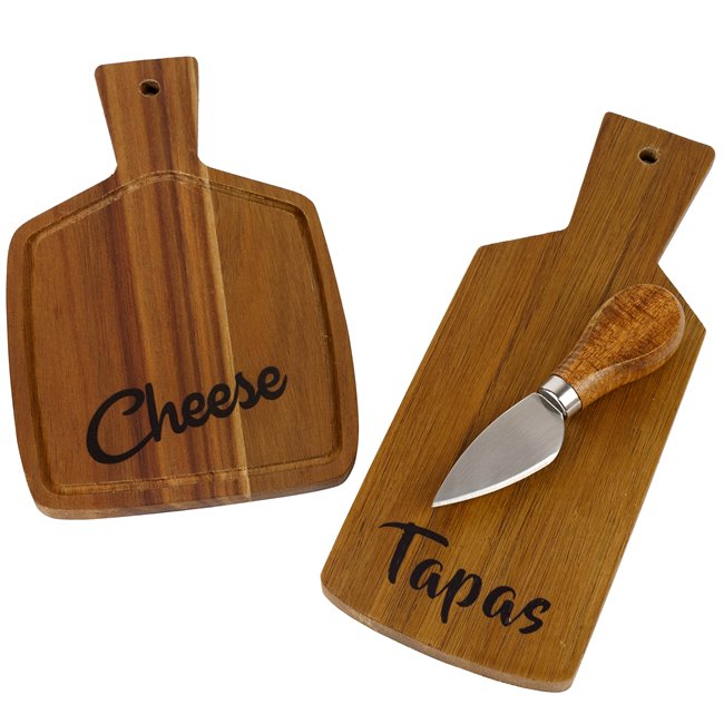 Acacia wood cheese plate Cheese/Tapas, set 3 pc/s