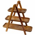 3 Tier Acacia wood serving stand, H39.5x17.2x38.5ccm