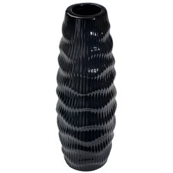 Vase Gavardo black BL, (shiny glazed black), 13.5x35.6cm