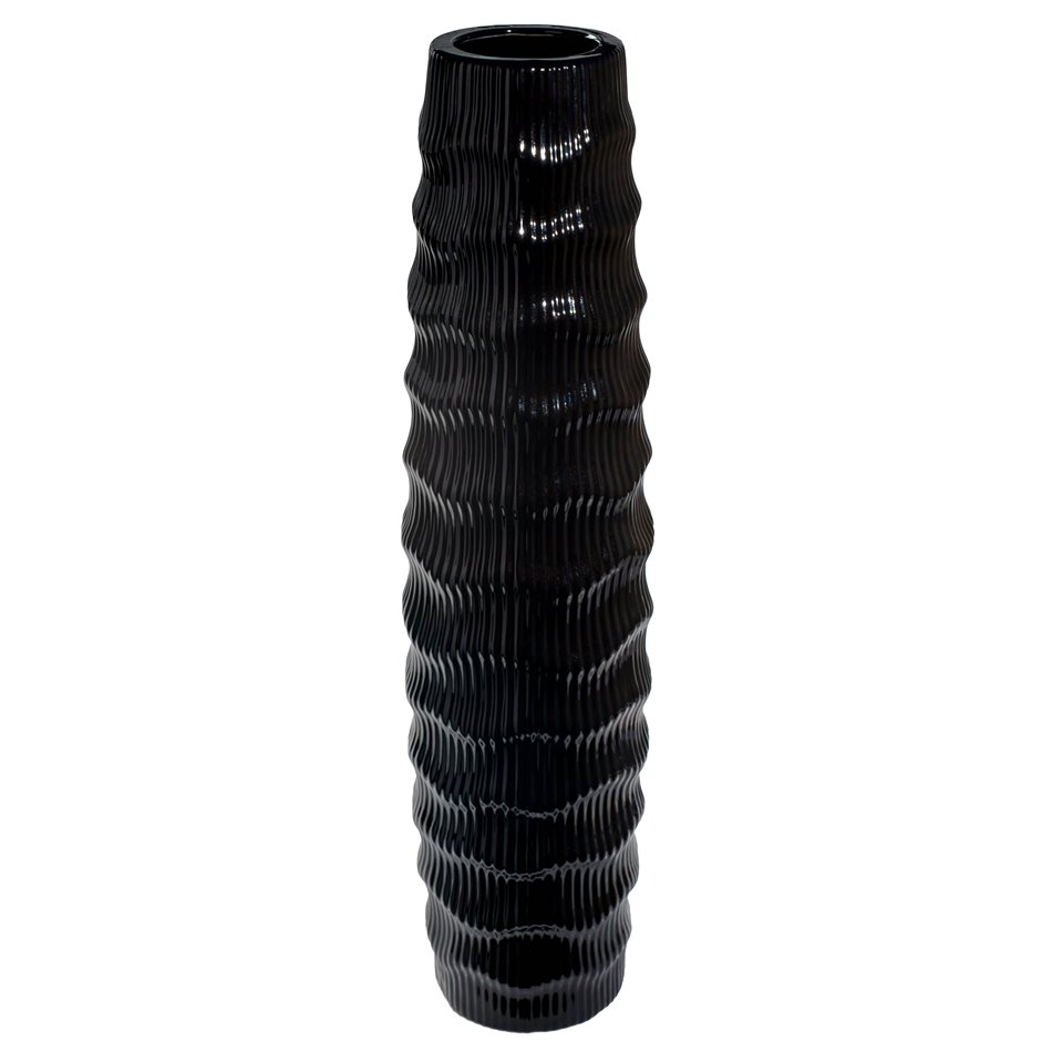 Vase Gavardo black, (shiny glazed black), 19.5x78c