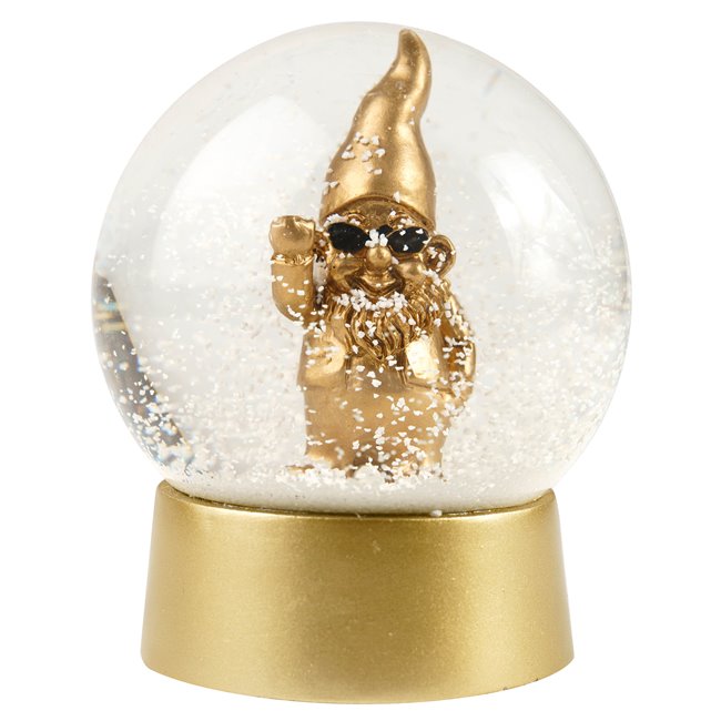 Snow globe Gnome Gold, H11xD10cm