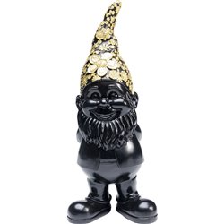 Dekoratiivfiguur Gnome Standing, mustad/kuldsed värv, H30x9.5x12cm