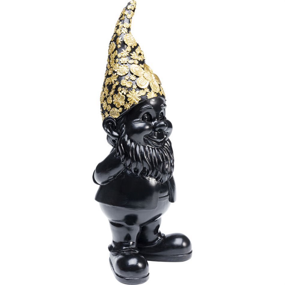 Dekoratiivfiguur Gnome Standing, mustad/kuldsed värv, H30x9.5x12cm