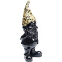 Dekoratiivfiguur Gnome Standing, mustad/kuldsed värv, H30x9.5x12cm