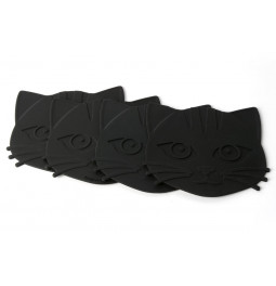 Coaster set of 4 Cat, 9x9.5cm