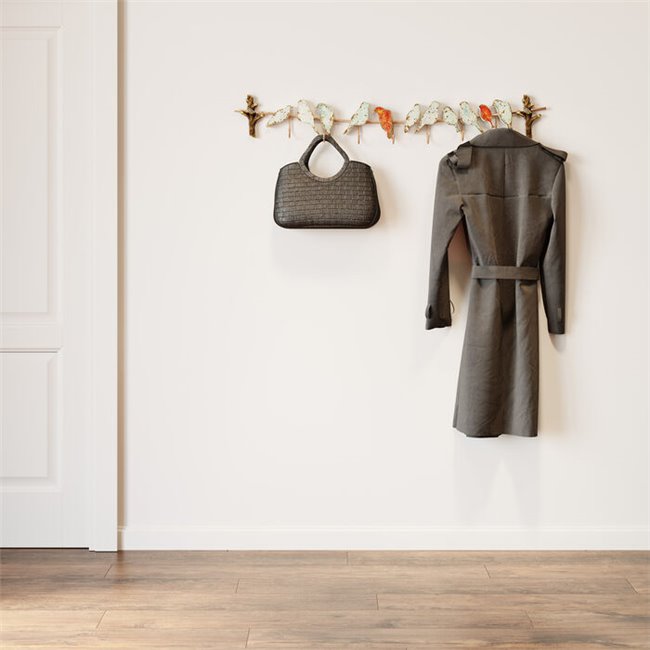 Seinanagi 8-konksuga Bird Party, metall, H19x102x6cm 