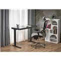 Desk Harloque, with electronic height adjustment function, black, glass/steel,  H77-120x120x60cm