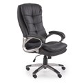Office chair Heston, black eco leather, W114-124x66cm, H72cm, seat H49-59cm