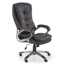 Office chair Heston, black eco leather, W114-124x66cm, H72cm, seat H49-59cm
