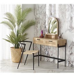 Dressing table with mirror Harmen, MDF/steel, H136x104x35cm