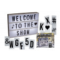 Illuminated plastic display board with 84 letters & symbols, 30x22cm 