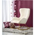Rocking chair Hilberto, cream color boucle fabric, H78x77x67cm, seat H45cm
