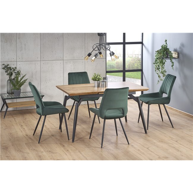 Extendable dining table Hambell, MDF/steel, H74x140-180x80cm