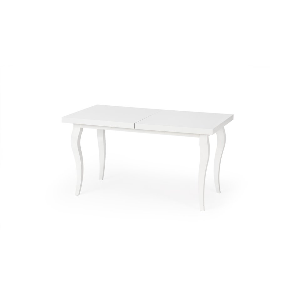Dining table Hozarto 180, white, MDF/steel, W140-180x80cm, H75cm