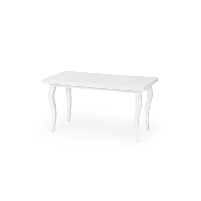 Dining table Hozarto 180, white, MDF/steel, W140-180x80cm, H75cm