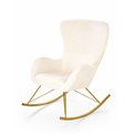 Rocking chair Hilberto, cream color boucle fabric, H78x77x67cm, seat H45cm
